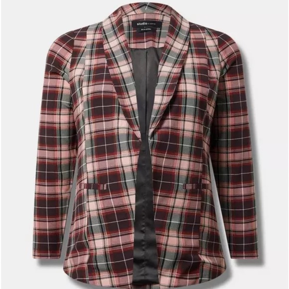 Parker Studio Crepe Blazer - Plaid - Picture 4 of 11